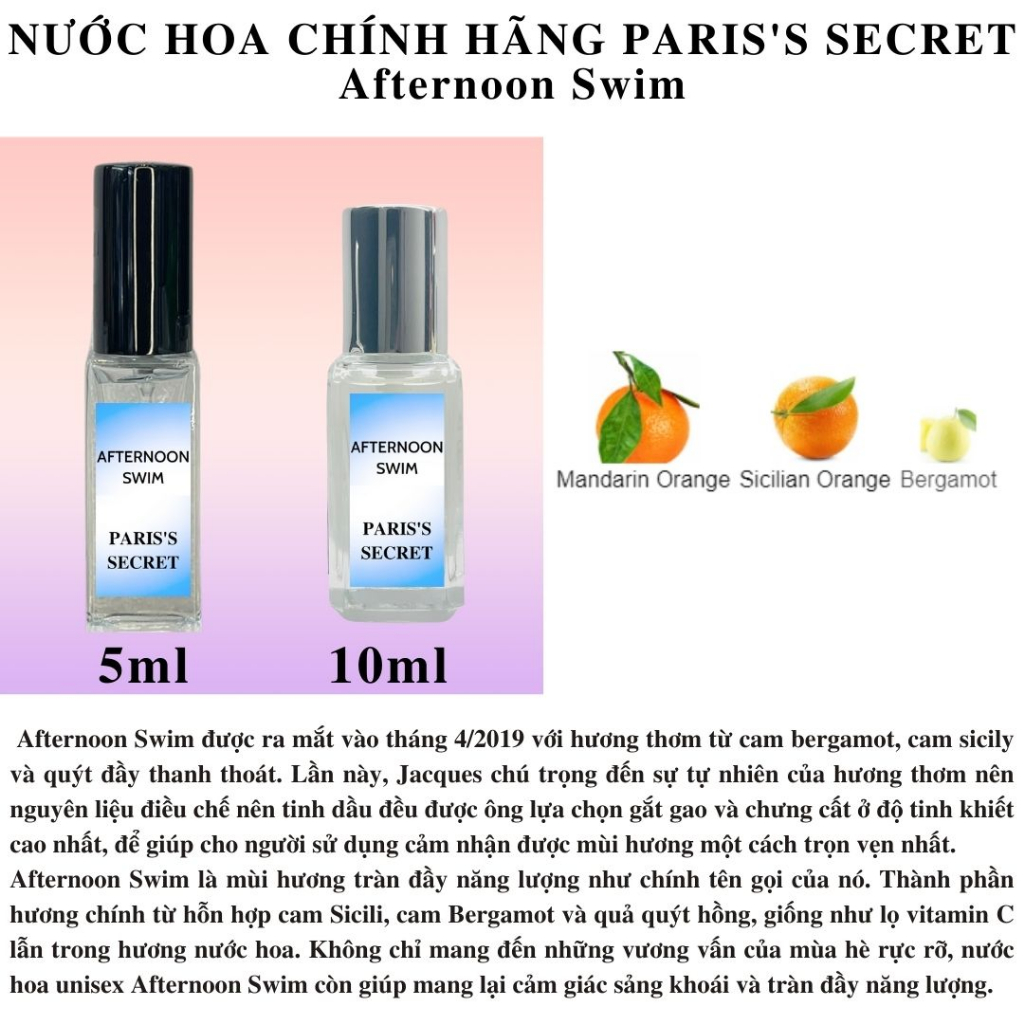 Nước hoa Niche - LV Afternoon Swim tự nhiên, tươi mát và sang trọng