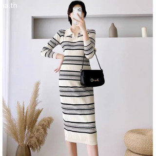 Váy len mongtoghi kẻ cổ đức