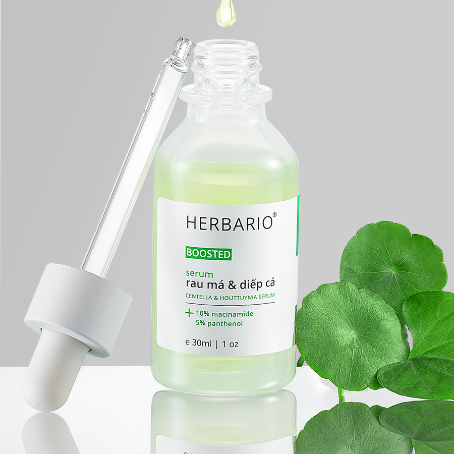 Bản tăng cường - BOOSTED Serum Rau má & Diếp cá Herbario 30ml sạch mụn, thuần chay