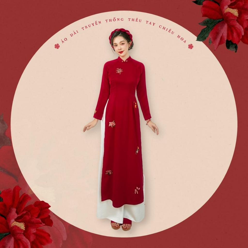 Sumire Store Áo dài Truyền thống Thêu tay Chiêu Hoa