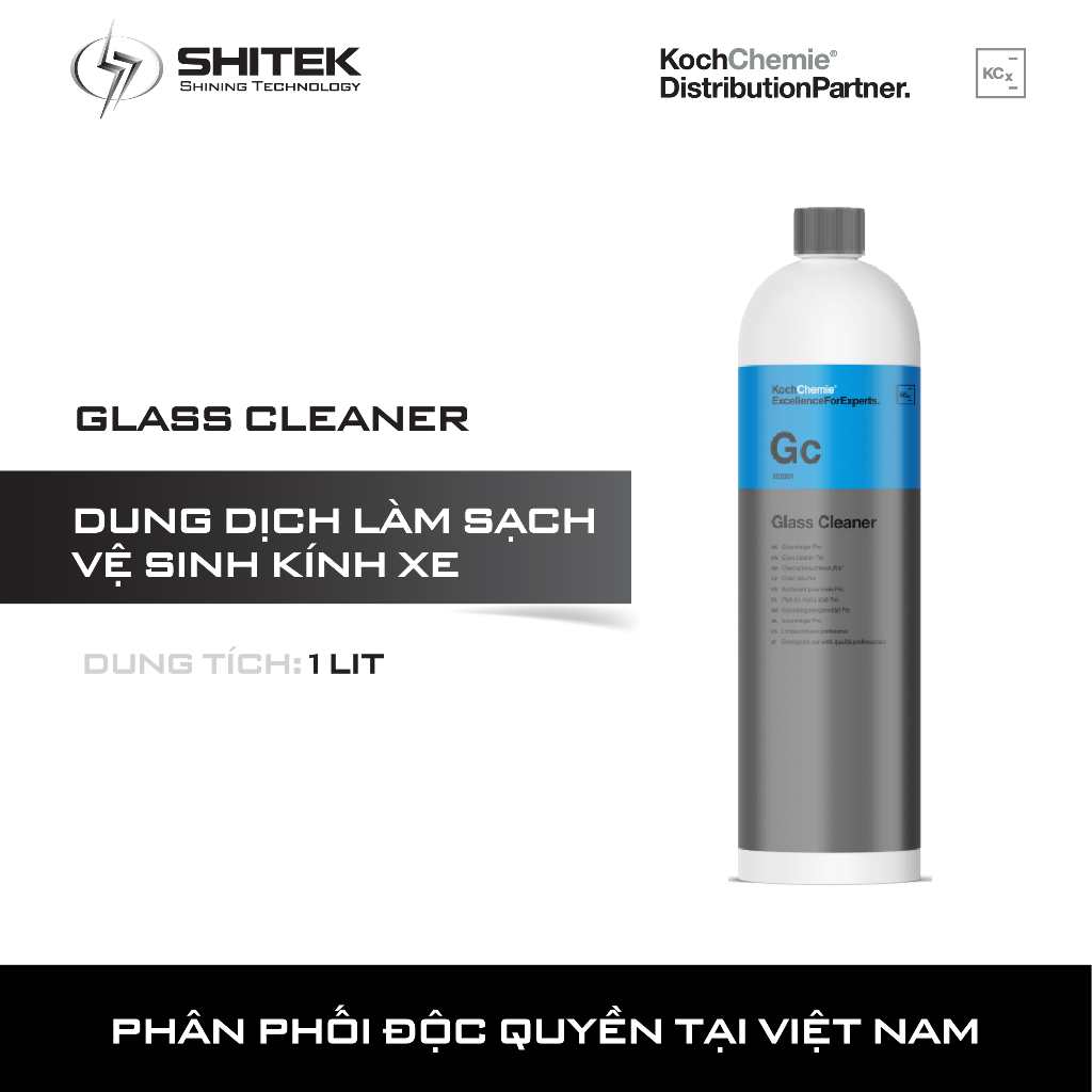 Dung dịch làm sạch, vệ sinh kính xe - Glass Cleaner Koch Chemie 1 Lít (chiết)
