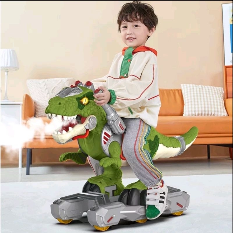 Xe đồ chơi khủng long Trex Phun khói
