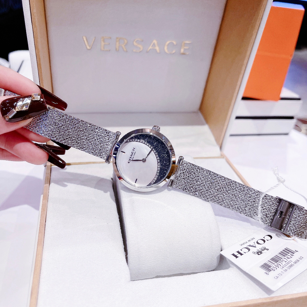 Đồng hồ đeo tay nữ, đồng hồ COACH mặt trăng cách điệu xinh lắm, 36mm, siêu sang chảnh dành cho phái nữ