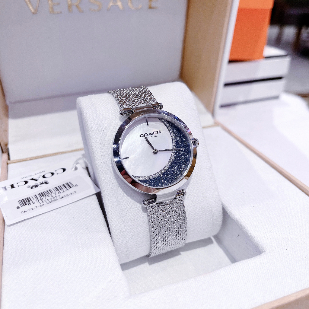 Đồng hồ đeo tay nữ, đồng hồ COACH mặt trăng cách điệu xinh lắm, 36mm, siêu sang chảnh dành cho phái nữ