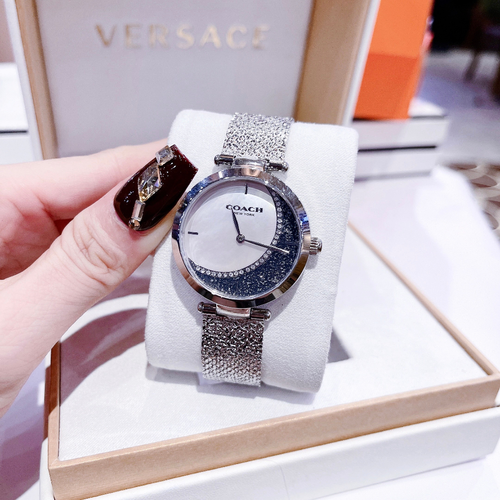 Đồng hồ đeo tay nữ, đồng hồ COACH mặt trăng cách điệu xinh lắm, 36mm, siêu sang chảnh dành cho phái nữ