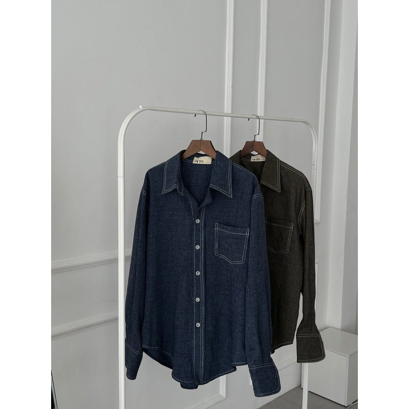 - SET ÁO SƠ MI OVERSIZED VÀ CHÂN VÁY MIDI XẺ SAU