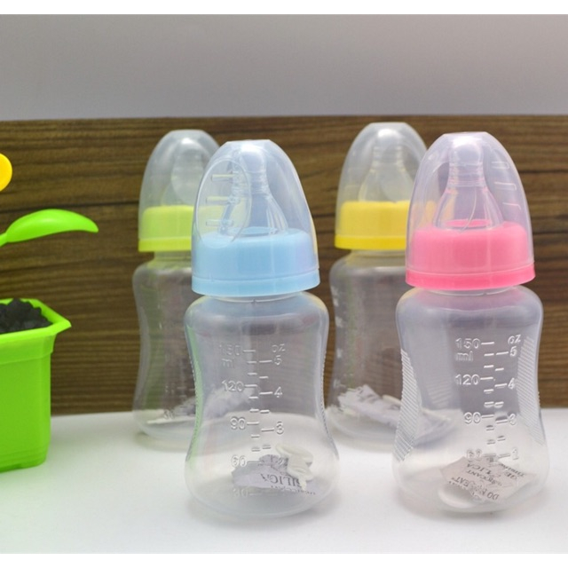 Bình sữa núm ti 180ml cổ rộng cho bé yêu BQSHOP