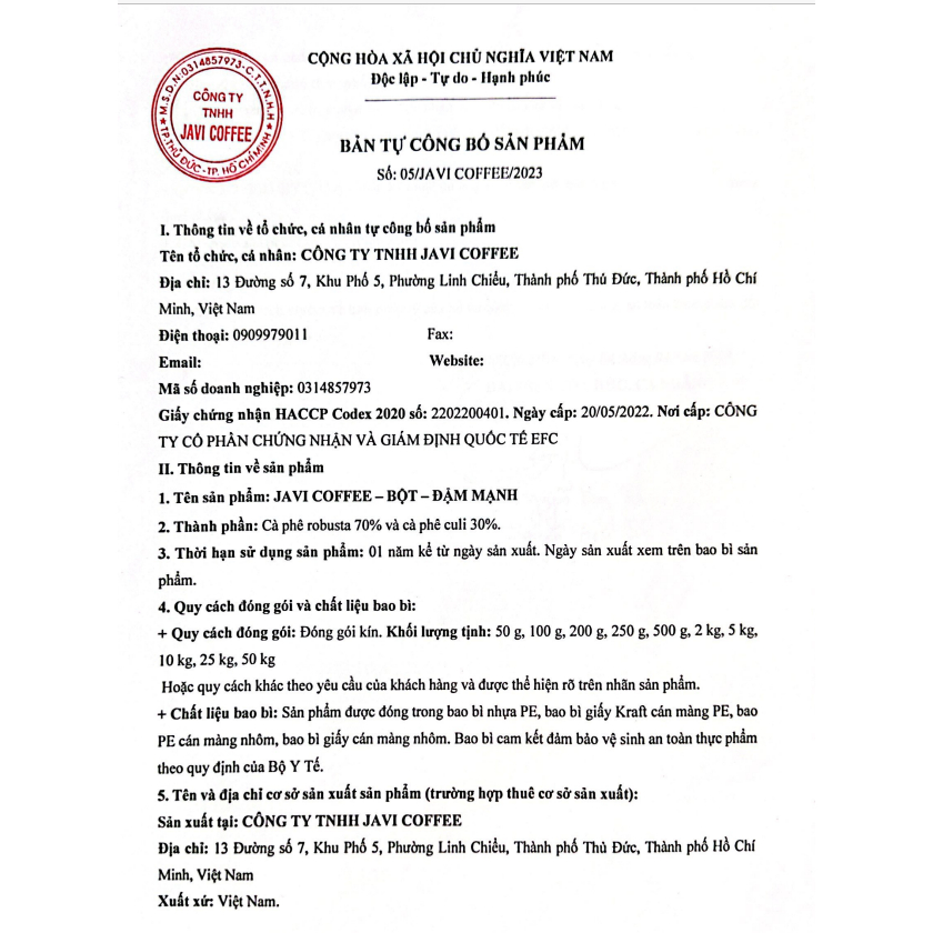 CÀ PHÊ BỘT - VỊ ĐẬM MẠNH