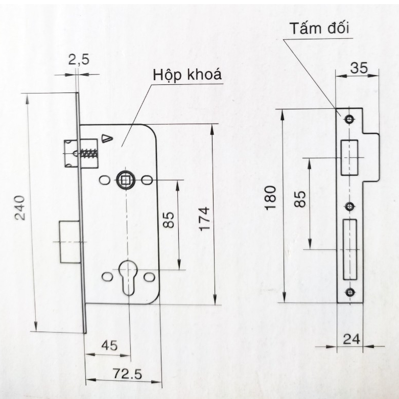 KHÓA TAY GẠT VIỆT TIỆP CHÍNH HÃNG 04835