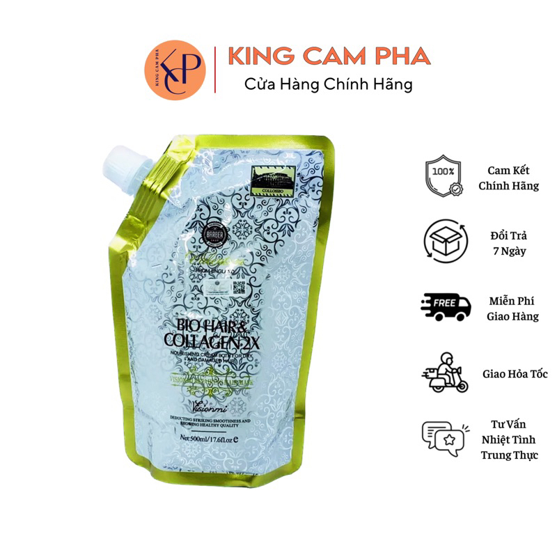 (Free ship) HẤP PHỤC HỒI TÁI SINH TÓC VALETION BIO HAIR & COLLAGEN 2X 500ML
