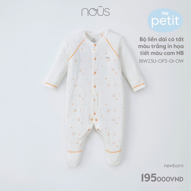 Body NOUS có tất sơ sinh, chất liệu PETIT