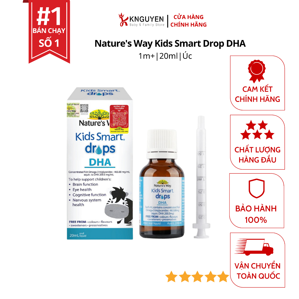 DHA Nature s Way Kids Smart Drops DHA Dạng Giọt Giúp Tăng IQ