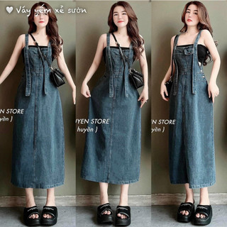 🍒🍒🍒☀️ váy yếm jean dài - hàng vnxk un