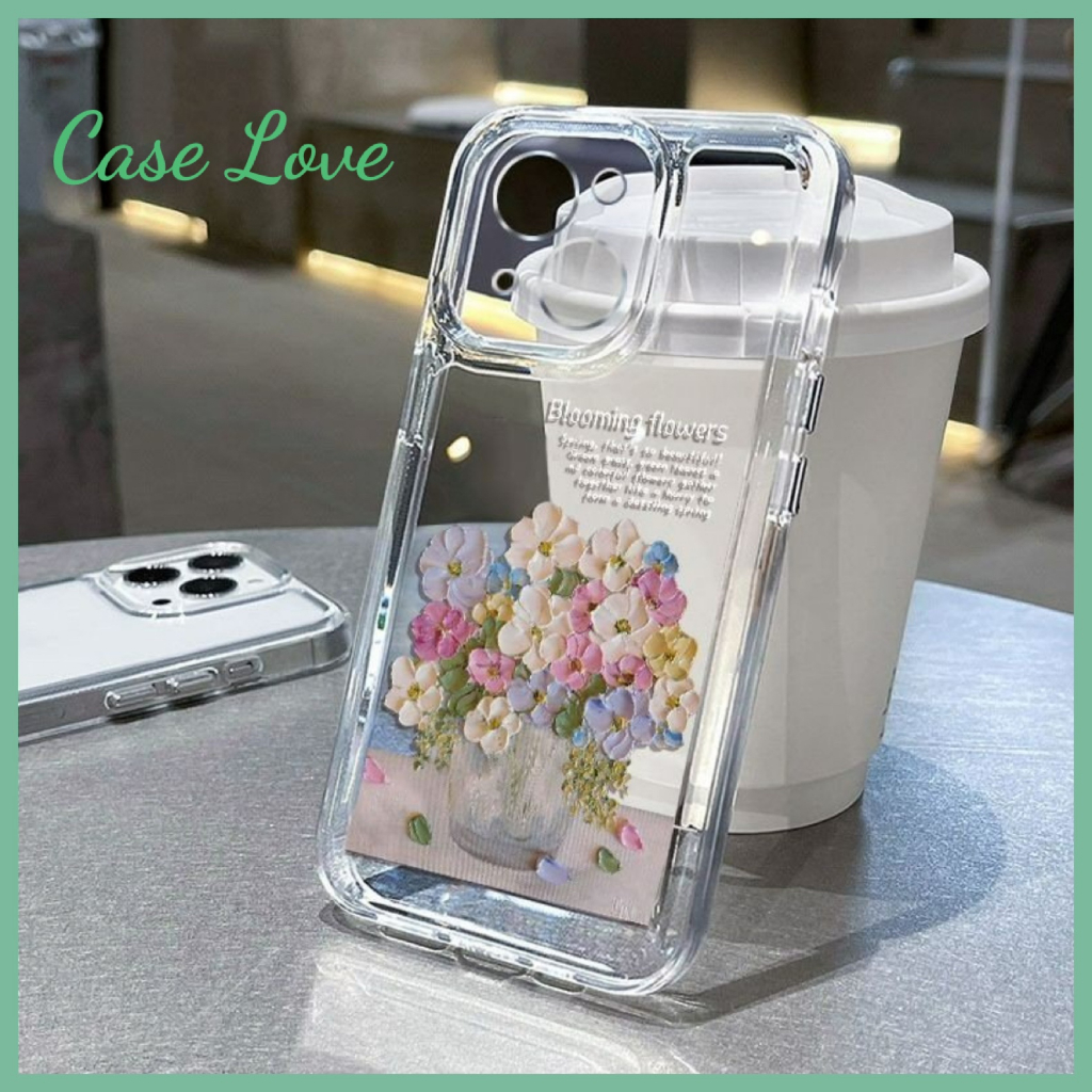 Ốp Lưng trong Bình Hoa Hồng Xanh Cạnh Vuông