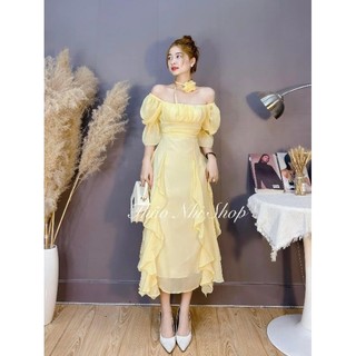 Váy bèo xếp ly ngực kèm dây cột - SB06
