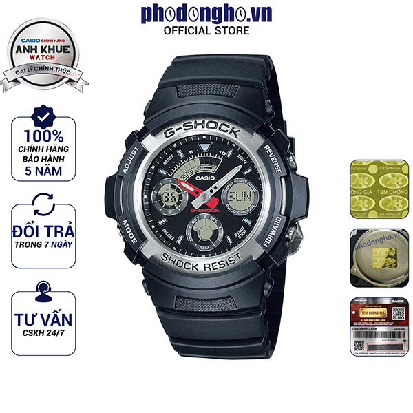 Đồng hồ nam dây nhựa G-SHOCK Casio chính hãng Anh Khuê AW-590-1ADR