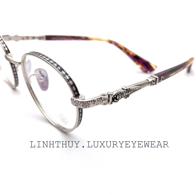 Kính mắt Chrome hearts CH8073 vintage hoạ tiết sang trọng fullbox