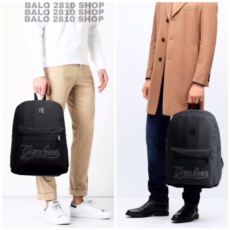 Balo Nam Nữ MLB Yankees Phong Cách Hàn Quốc Đi Chơi Chất Da Si Cao Cấp Chống Thấm - Cặp MLB Thời Trang Đi Học Logo Thêu