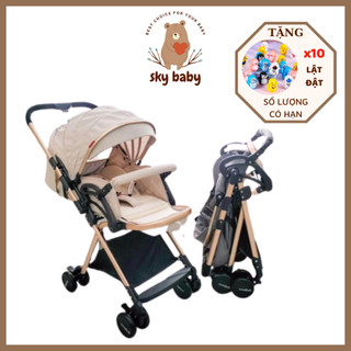 Xe đẩy cho bé Belecoo gấp gọn 2 chiều A8-1 có mái che cho bé từ sơ sinh-3 tuổi chịu lực 25kg Zozon