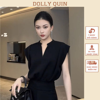 Áo sơ mi nữ thiết kế cánh rơi tay ngắn áo sơ mi nữ công sở tay cánh dơi cổ chữ V cao cấp sang trọng A019 Dolly Quin