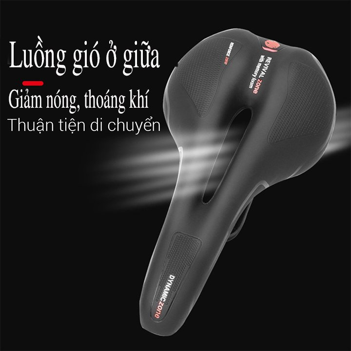 Yên xe đạp thể thao siêu êm có rãnh thoáng khí chống sóc DYNAMIC ZONE