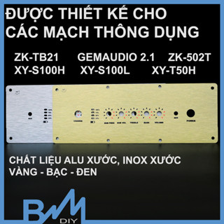 Mặt control ALU INOX xước 250x90mm mạch Gemaudio ZK-TB21 XY-S100H XY-S100L vàng bạc đen▌