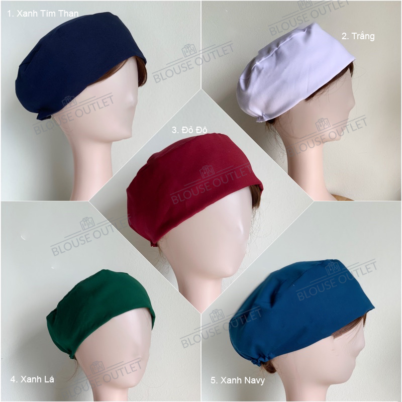 Nón vải blouse - mũ blouse bác sĩ, y tá, điều dưỡng nhiều màu