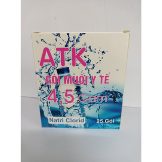 Gói muối y tế atk 4,5g dùng pha dung dịch nước muối sinh lý nacl 0.9%, sát khuẩn mũi họng hiệu quả