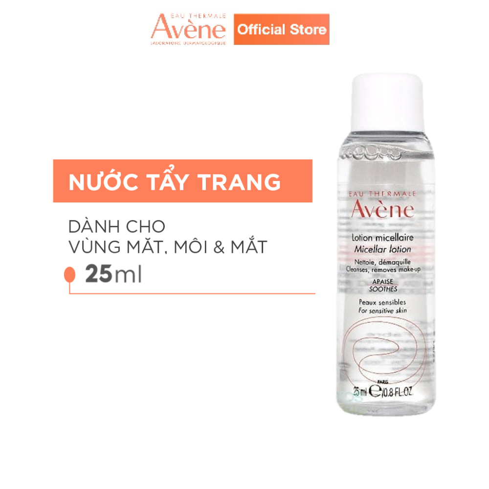 (Hb Gift) Nước Tẩy Trang Dịu Nhẹ Cho Mắt Và Toàn Mặt Avène Micellar Lotion Face & Eyes 25Ml