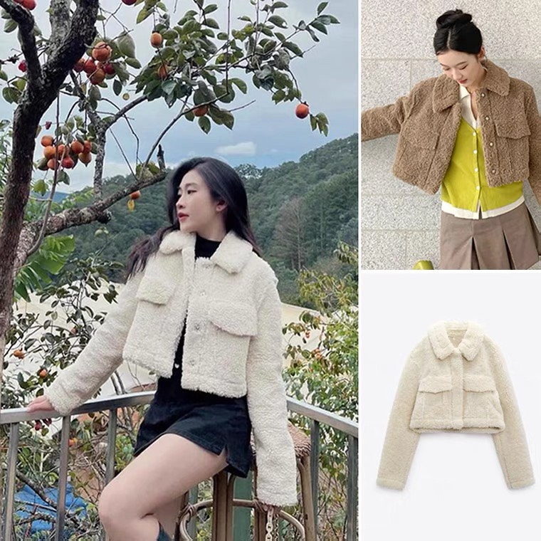 Áo khoác lông cừu ZR xuất dư dáng croptop (od QC l1) -Tinahouse.2021