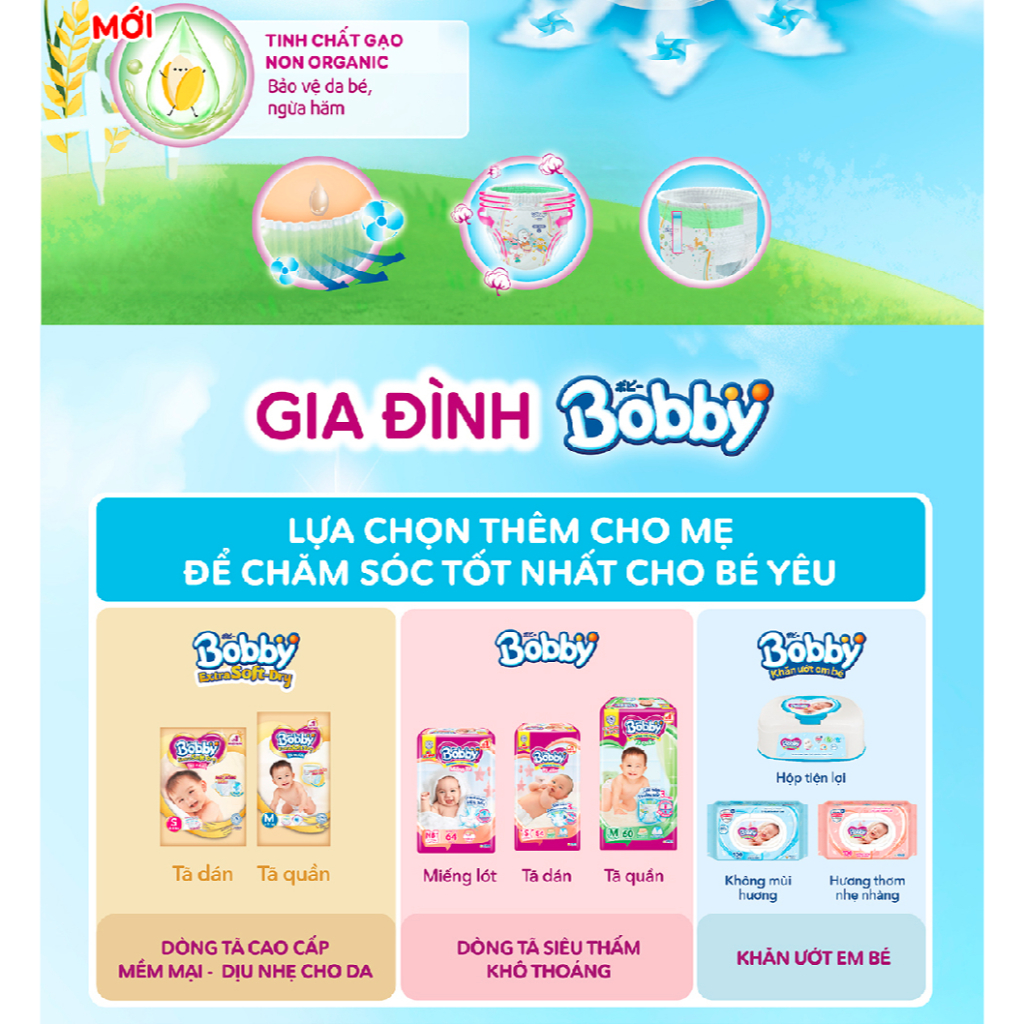 Tã quần Bobby Siêu mỏng – Khô thoáng size S dành cho bé từ 4-8kg