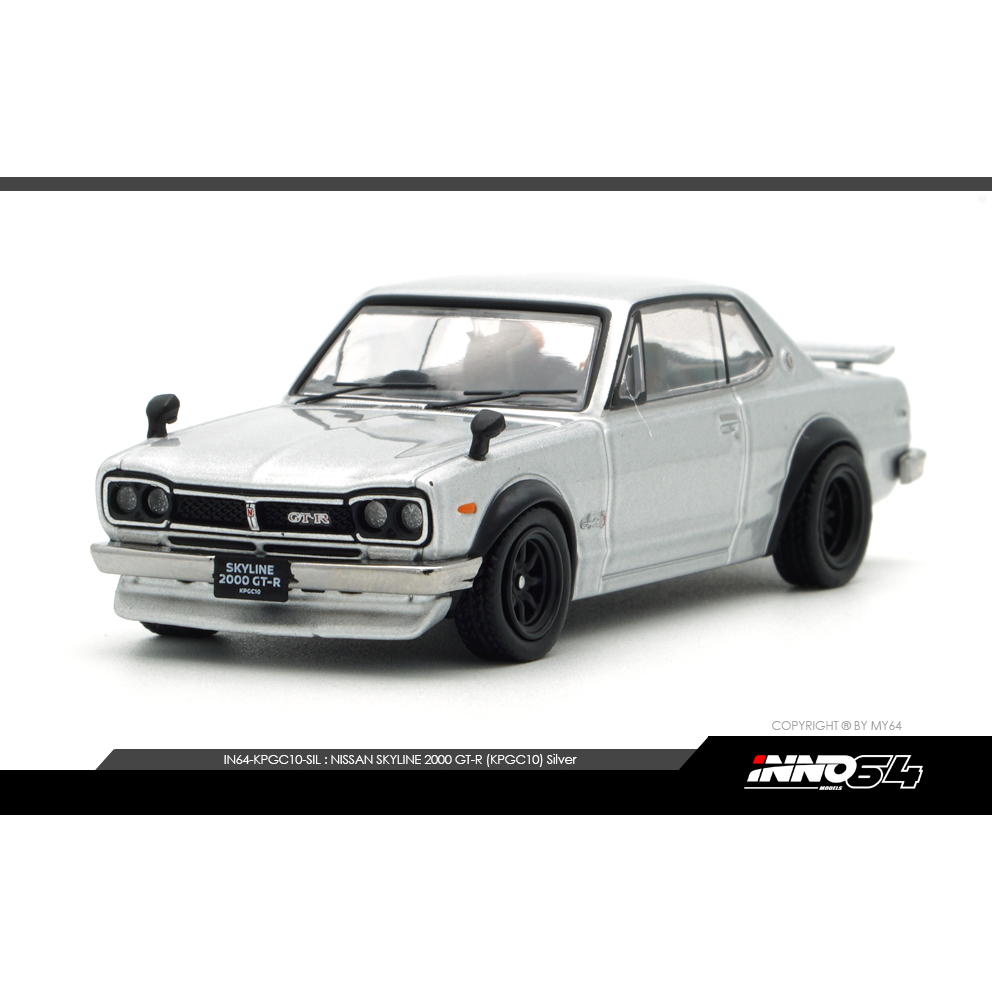 MÔ HÌNH 1:64 INNO64 - NISSAN SKYLINE 2000 GT-R (KPGC10) Silver