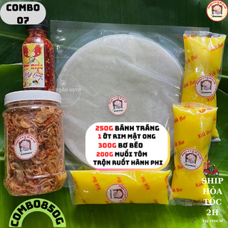 Bánh tráng phơi sương [combo bánh tôm dẻo tôm + muối tôm hành phi + bơ béo - cb07-shop_minimart