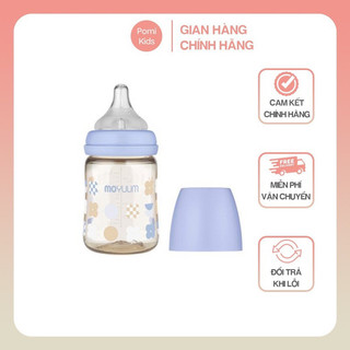 Bình sữa moyuum hàn quốc chính hãng hoạ tiết hoa tím 170ml