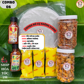 Bánh tráng phơi sương [COMBO +Bánh Tôm Dẻo Tôm +Bánh tráng Trắng+ Muối Tôm Nhiễn +Rốt Hành Phi + Bơ Béo] -CB06 -minimart