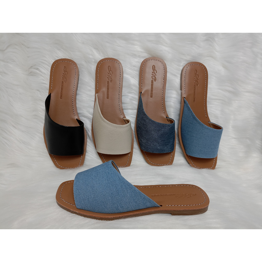Dép Quai Ngang Vạt Xéo chất jeans hot trend/ dép dạo phố/ dép lê/ nguyên hưng shoes