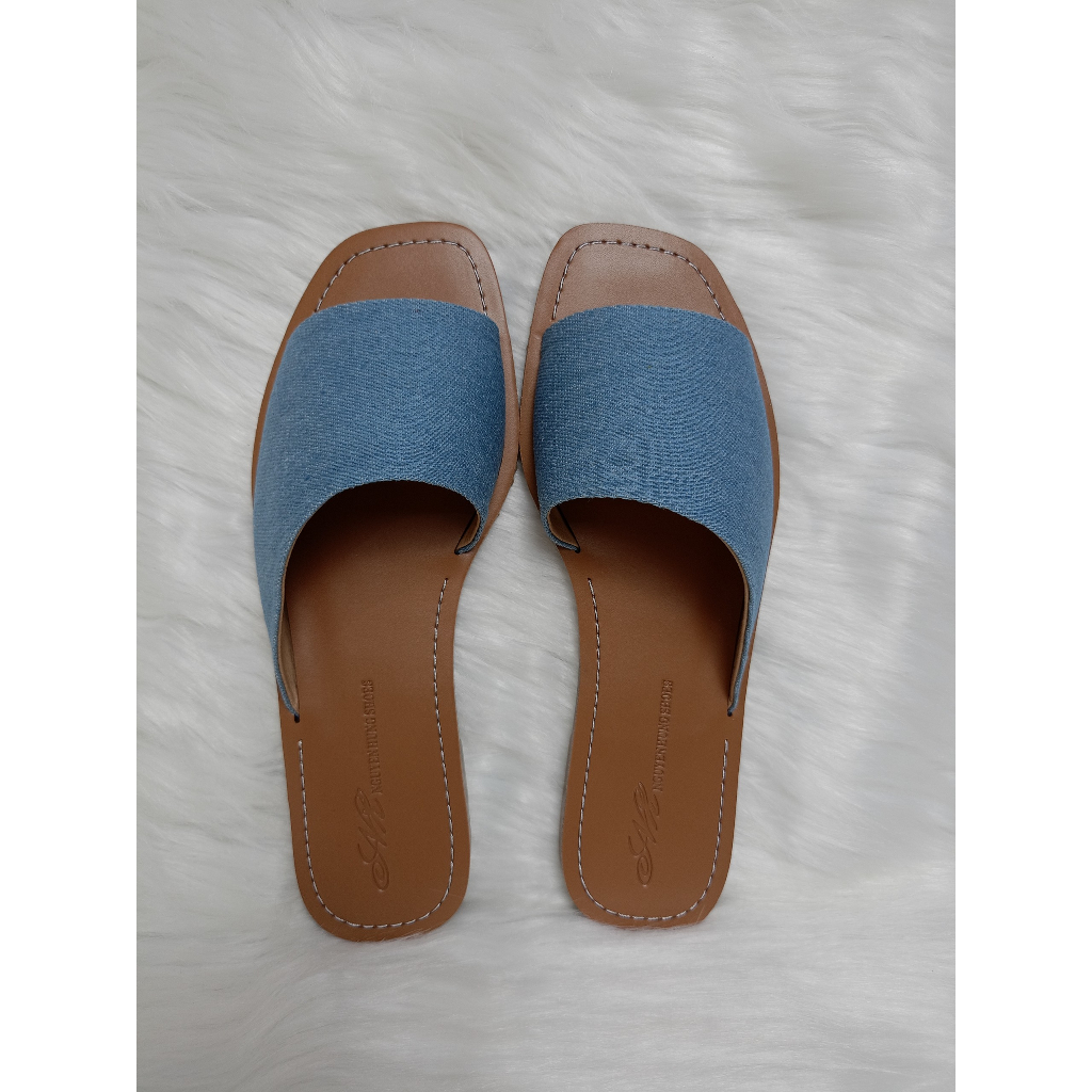 Dép Quai Ngang Vạt Xéo chất jeans hot trend/ dép dạo phố/ dép lê/ nguyên hưng shoes