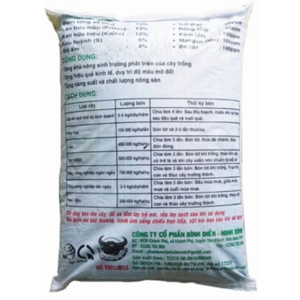 500 GR phân bón 13-13-13 đầu trâu chuyên dùng cho rau màu,cây cảnh và các loại hoa