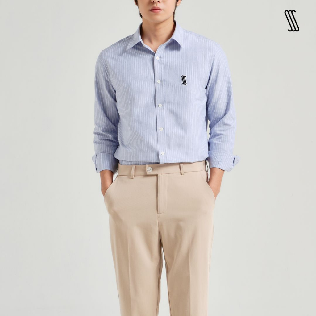 Áo sơ mi kẻ nam SSSTUTTER dáng regular đứng form 2 màu OXFORD CLASSIC SHIRT