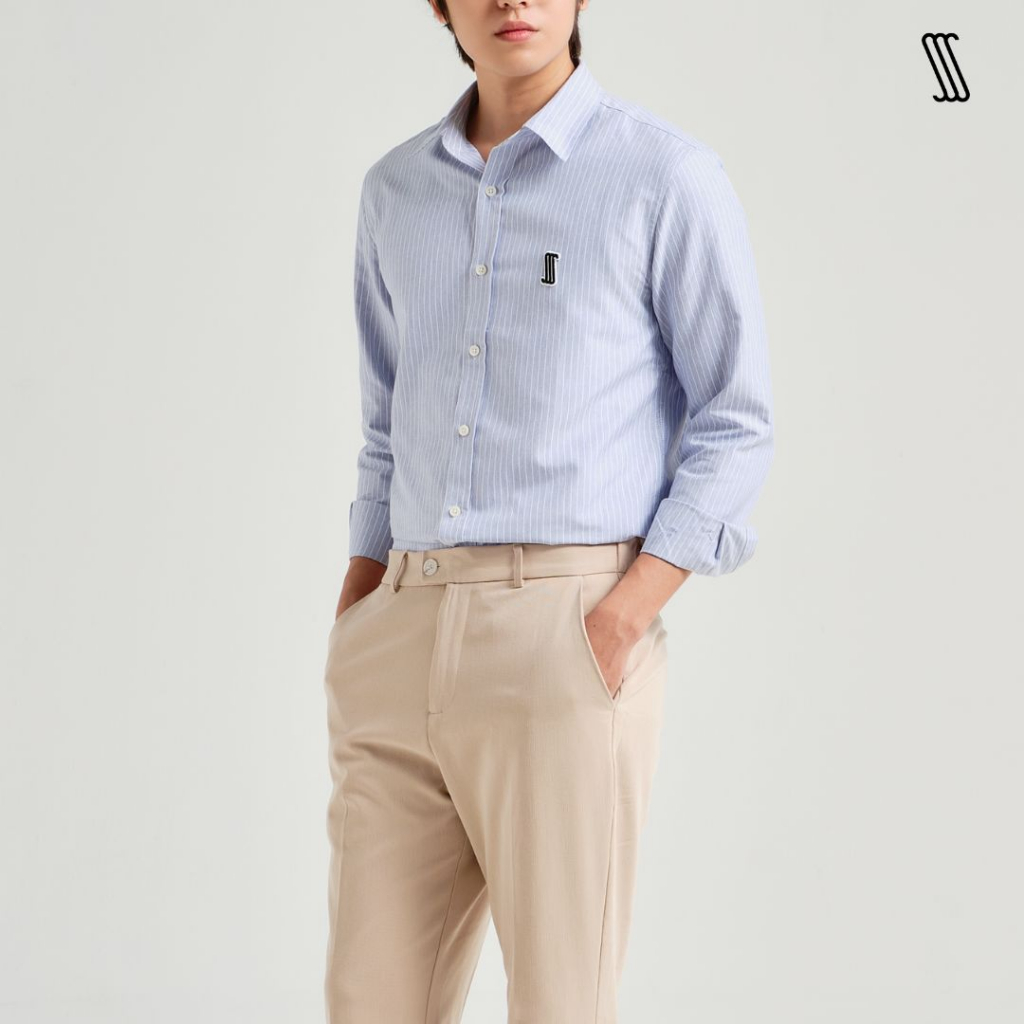 Áo sơ mi kẻ nam SSSTUTTER dáng regular đứng form 2 màu OXFORD CLASSIC SHIRT