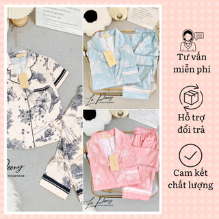 Bộ Pijama Ngắn Tay Chất Lụa Mịn Luxury