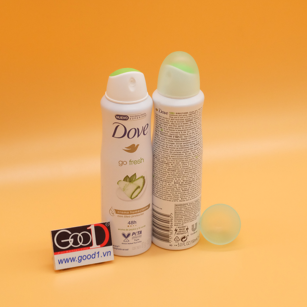 Xịt Khử Mùi Toàn Thân Dove 150ml USA Ngăn Mồ Hôi Thơm Mát Mịn Da Vùng Dưới Cánh Tay