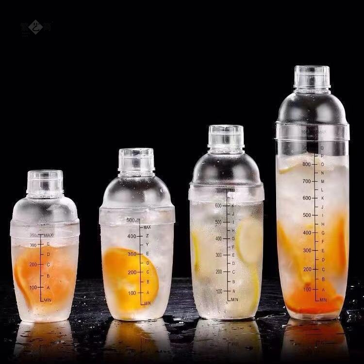 Bình Lắc Shaker nhựa cao cấp chia vạch 300 - 500 - 700- 1000 ml Loại Tốt - Dùng trong pha chế