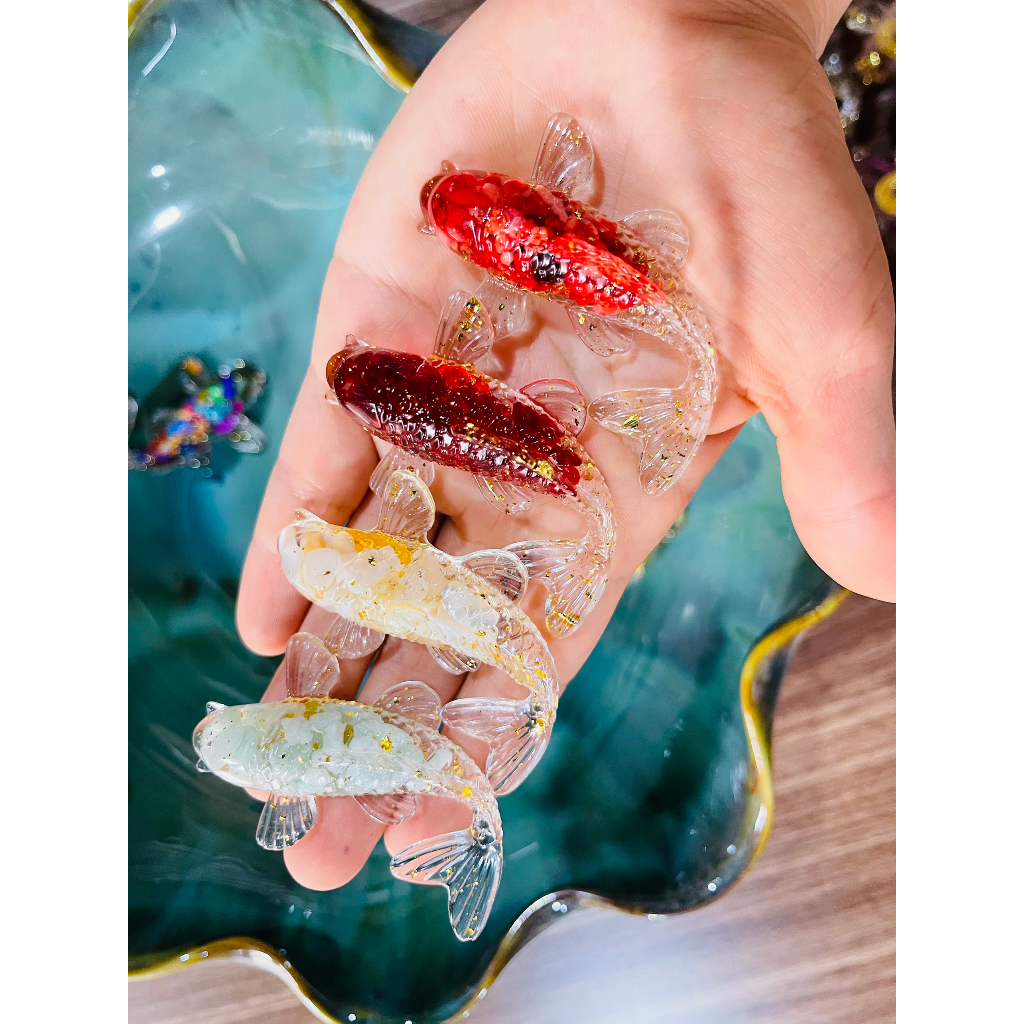 Cá Koi phong thủy  - Cá koi đá thạch anh thả bát thả hoa, cá koi thả bát minh đường tụ thủy