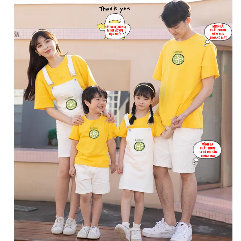 🍋🍋🍋BỘ QUẦN ÁO ĐI CHƠI LEMON SIÊU ĐẸP, SET ĐỒNG PHỤC GIA ĐÌNH ĐI BIỂN, ĐỦ MÀU ĐỦ SIZE 5 ĐẾN 120KG