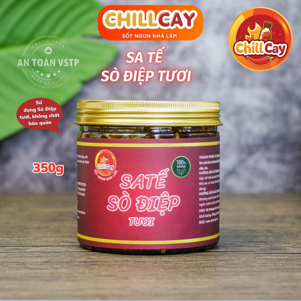 Sa tế sò điệp tươi 350g CHILL CAY sate sò điệp cay dùng trộn mì,xào nấu, chấm hay tẩm ướp đều ngon