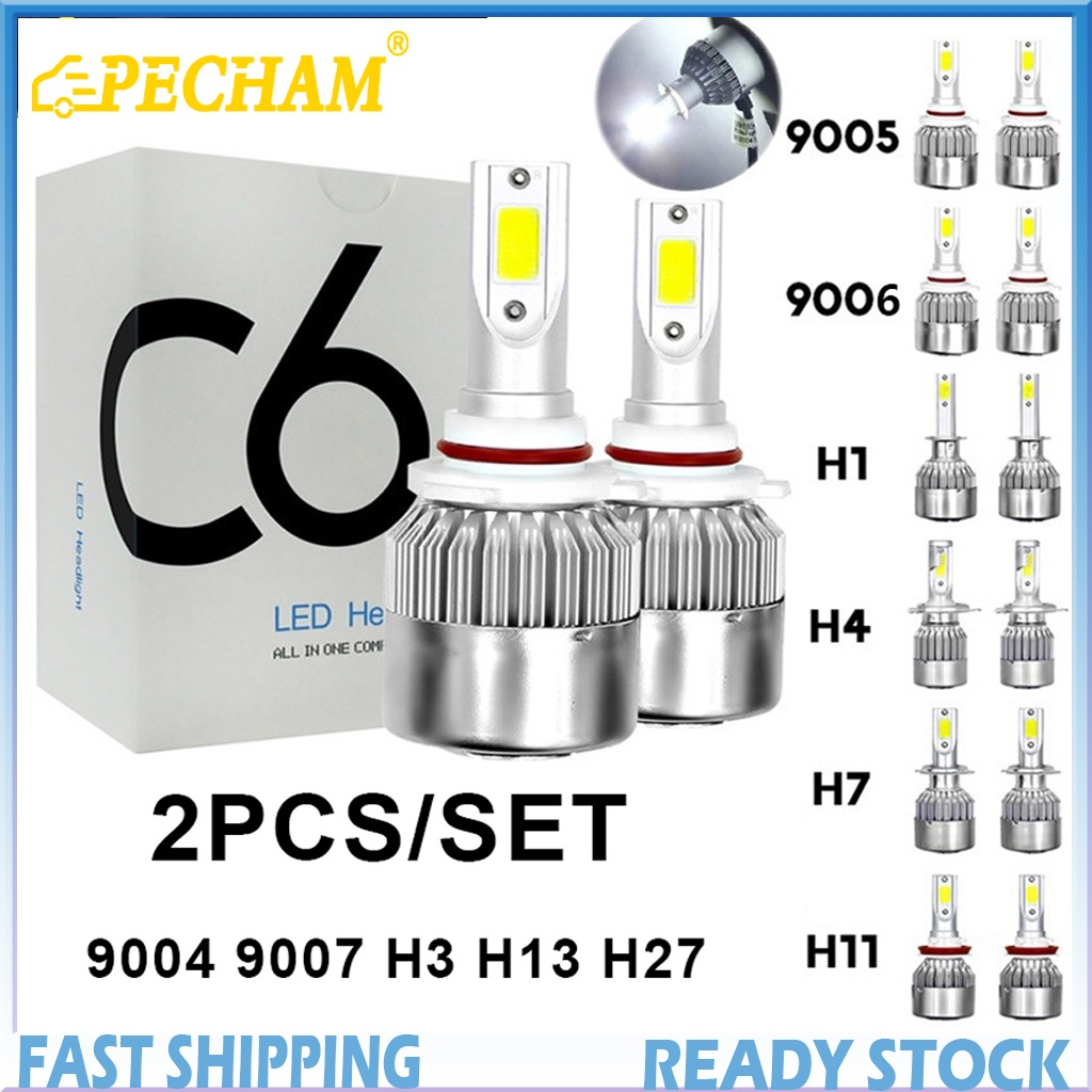COMBO 02 Đèn Pha Led C6 Cao Cấp 36W 3800LM, 6000K ánh sáng trắng các chân H1, H3, H4, H8, H11, 9004, 9005, 9006, H27/880