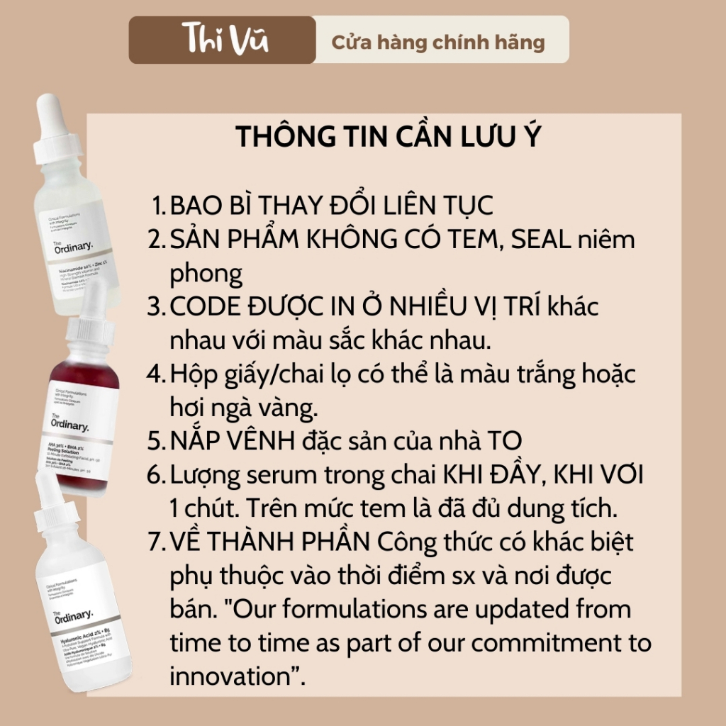 The Ordinary AHA 30% + BHA 2% Peeling, Serum Tẩy da chết hóa học giảm mụn đầu đen - Thi Vũ