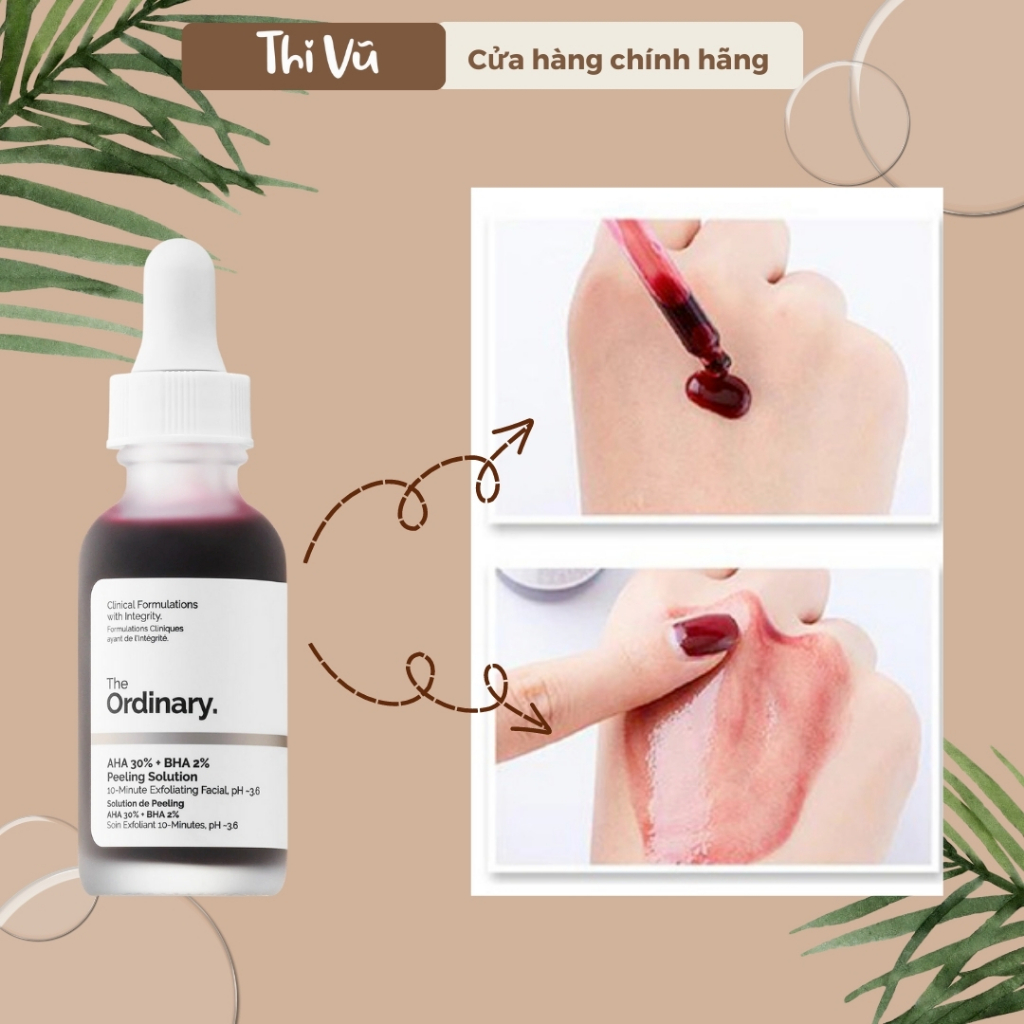 The Ordinary AHA 30% + BHA 2% Peeling, Serum Tẩy da chết hóa học giảm mụn đầu đen - Thi Vũ