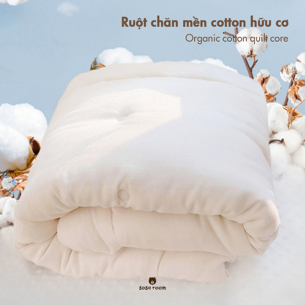 Ruột chăn mền, bông hữu cơ cao cấp, ruột bông lồng vỏ chăn mền cho bé